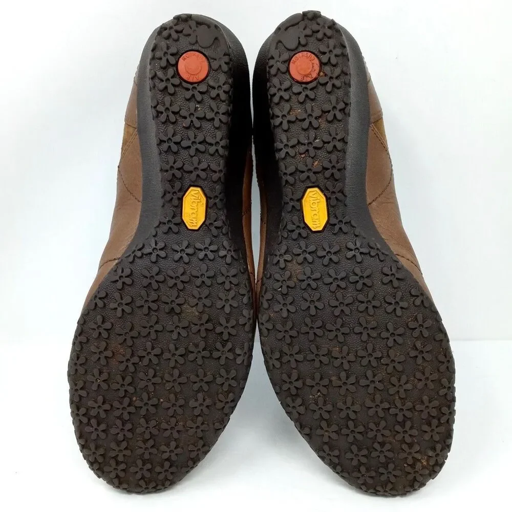 Merrell Mary Jane Wedges Womens Size 9.5 Brown Leather Shoes Vibram Sole